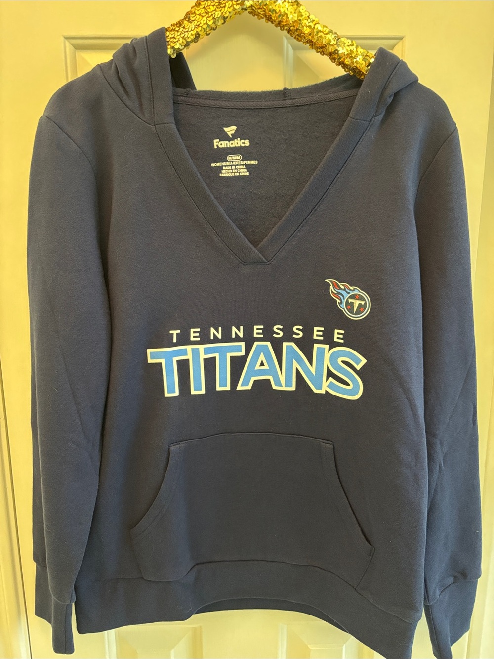 Women’s Fanatics Tennessee Titans Navy Pullover Hoodie with Logo
